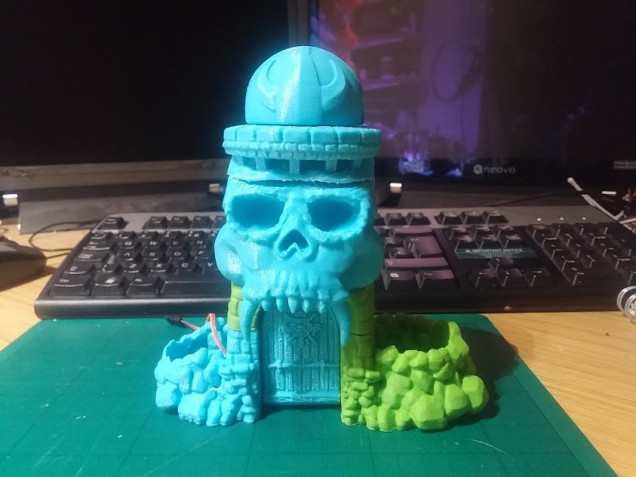 Castle Greenskull slowly changes to Castle Blueskull