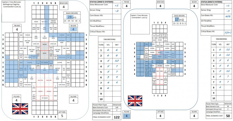 The British warships at the end of the game.  You can see where the 