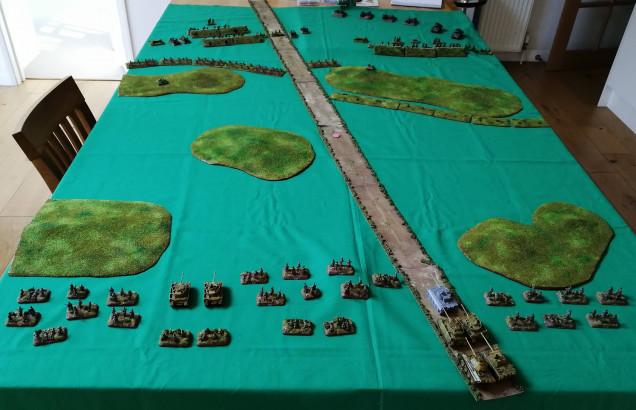The total Battlefield looking from the German end of the table