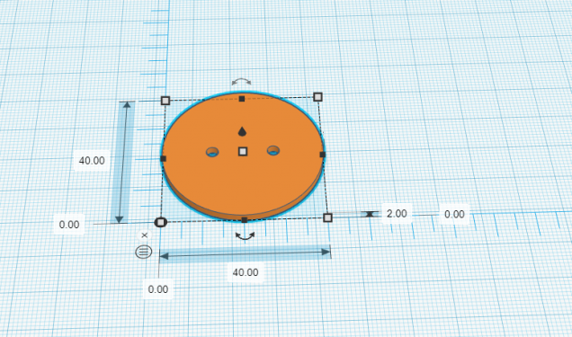 The 40mm base in TinkerCAD.