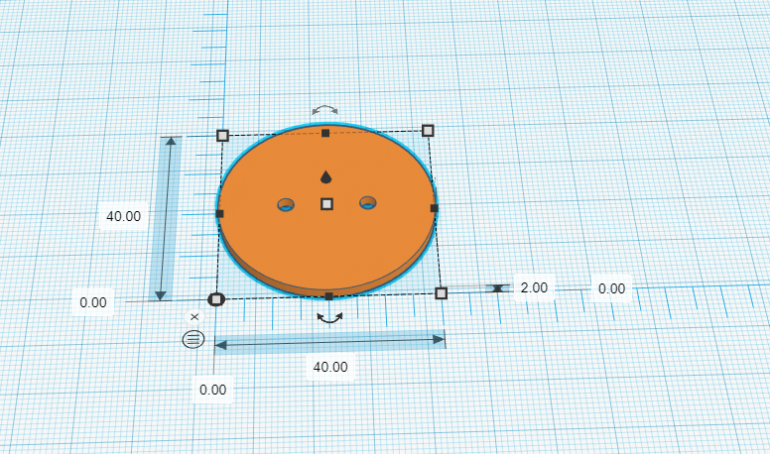 The 40mm base in TinkerCAD.