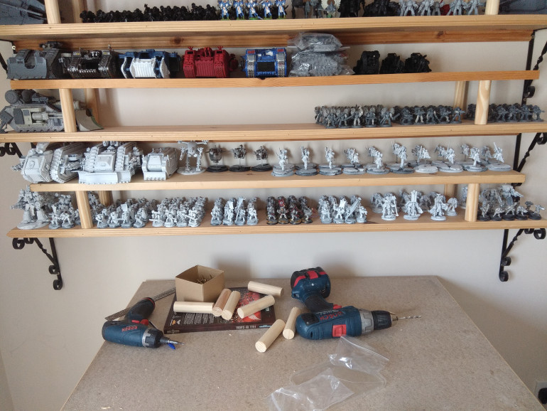 Bottom two shelves house the legion at the moment.Next to join will be the outrider squad which is being done as part of the Spring cleaning competition.