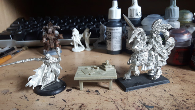 XII from animal tactics, a table and Marius Leitdorf.  Imma just paint these. The table can be used in just about anything.