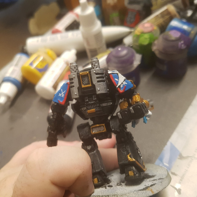 Brother Sergeant Sauer was also Left over from my 30K Days but he's just a Dreadnought from Betrayal at Calth with no Modifications