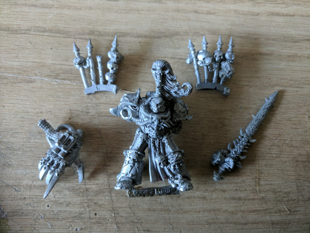 After a good long soak in the ultrasound cleaner, white spirits and an old brush worked wonders, stripping him back to his old metal and ready to receive the T'zeench gift of change.