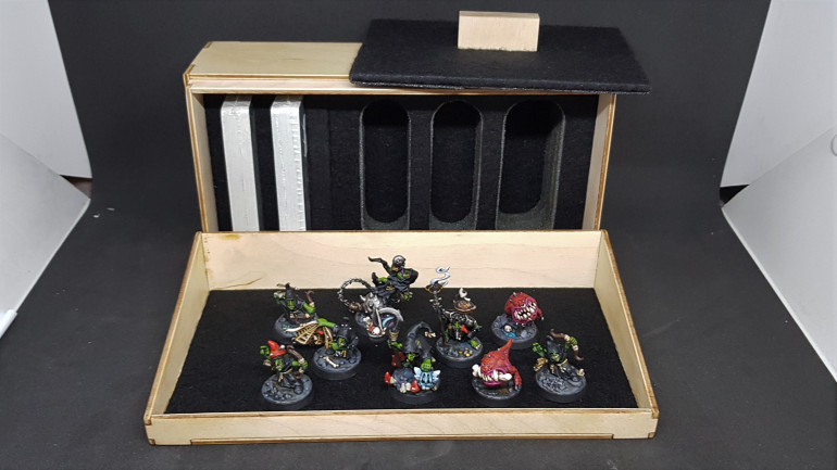 Models out on the dice tray