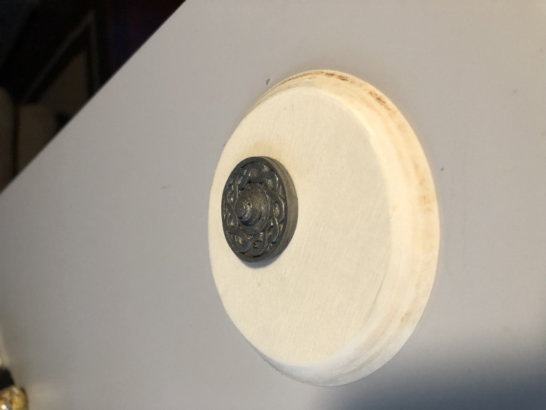 Goblin Hewer pedestal piece on wood base.