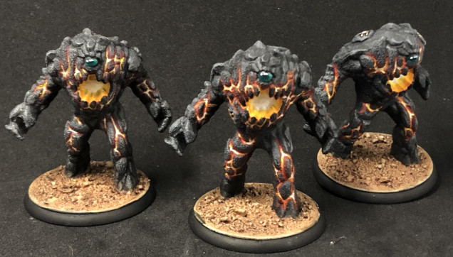 Painted fiery daemons