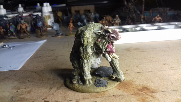 Another model that I love but does not necessarily fit, but it is my game so here is the Warploque Troll. 