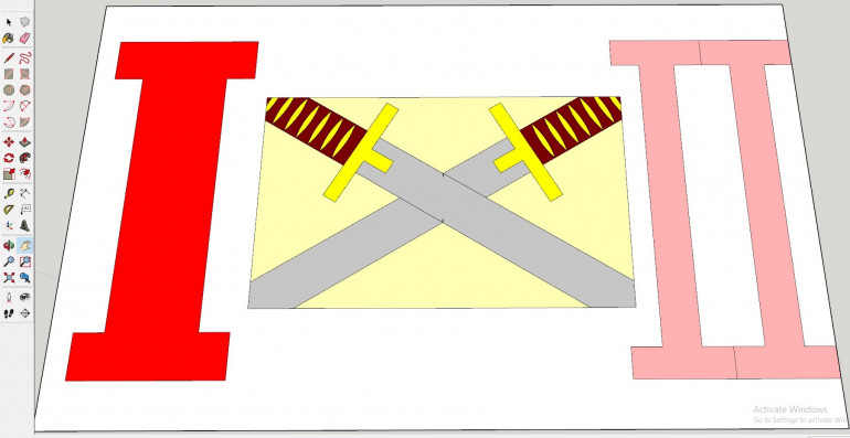 The Divisional Flag. The Number on the Right is the Divisional Number, the Colour is it's Classification. The Left Number is the Corps Number and the Colour Shows the units Current Deployment Status.