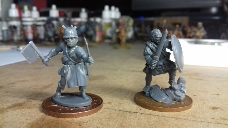 An old SALUTE figure that had remained on the sprue til now, and a figure converted from one of the Victrix figures converted to be a Hero from the Lunar Empire, Beat Pot Aelwrin a warrior cook.