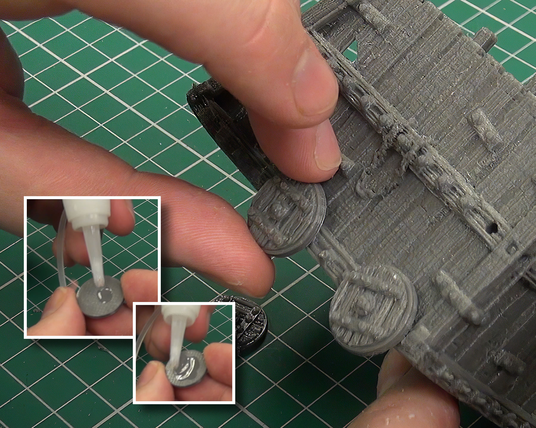 Hobby Lab Siege Tower - Prep Work - Glue On Wheels