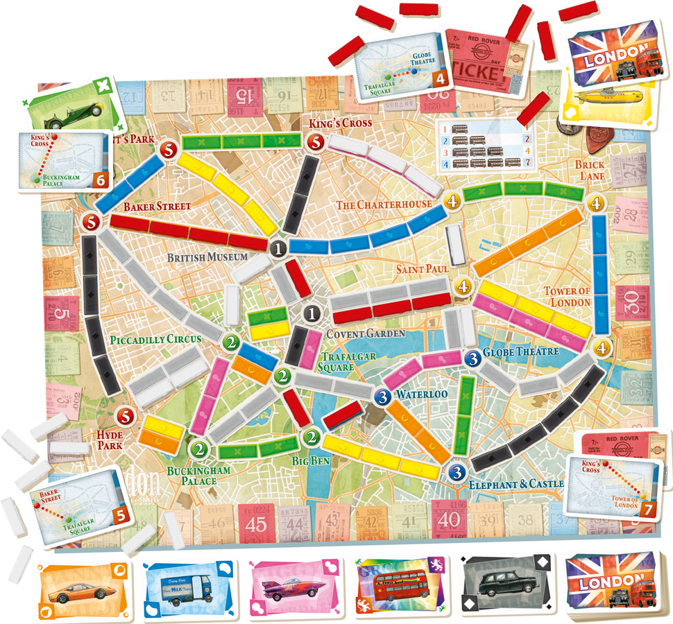 Ticket To Ride London Game Contents - Days Of Wonder