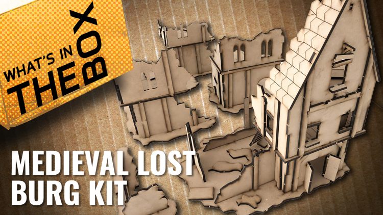 PWORK WARGAMES Medieval Lost Burg 01 - mittelalterliche Stadtlandschaft für Miniaturen im Maßstab 28 mm / 35 mm - Tischminiaturen Wargame 3D-Landschaftsgelände - MDF 3 mm