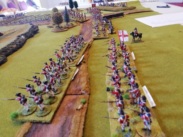 The British form a solid line