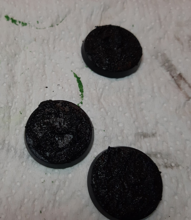 The bases with Black Lava/Asphlat put on.