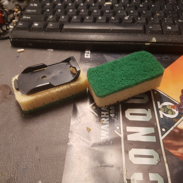 The Materials are Two Small Sponges, Remove the Green Part