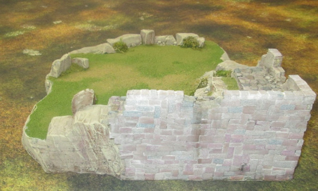 I fiddled with brick size again on this wall, but am on the fence about whether I will use this method to build an entire castle. If I do, I will use more larger bricks where possible. This will get another wash at the finishing stage to darken it somewhat.
