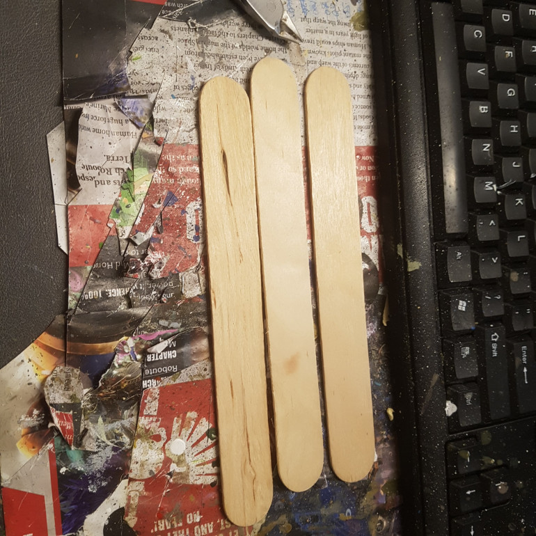 These Large Popsicle Sticks From the $2 Shop Will be the Bases for My Fences.