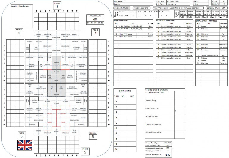 Here is a LOW-RES preview of what might be the most powerful ship in the Darkstar Royal Navy: The Ark Royal class supercarrier.  This is just one of the thirty new ships (including ships for four new factions) being rolled out for Darkstar in the next day or two at the most. She carries 88 combat aerospace craft, a mix of fighters, bombers, scouts, and even two gunboats!