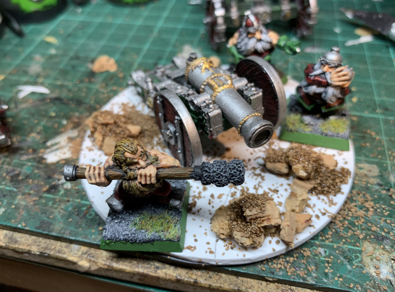 Base for cannon. 