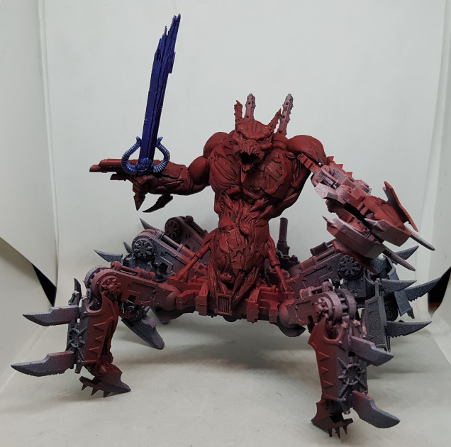 The Soul Grinder was then airbrushed and washed the same as the Bloodthirster, except I skipped the Gory Red paint as I never liked that colour for this work.