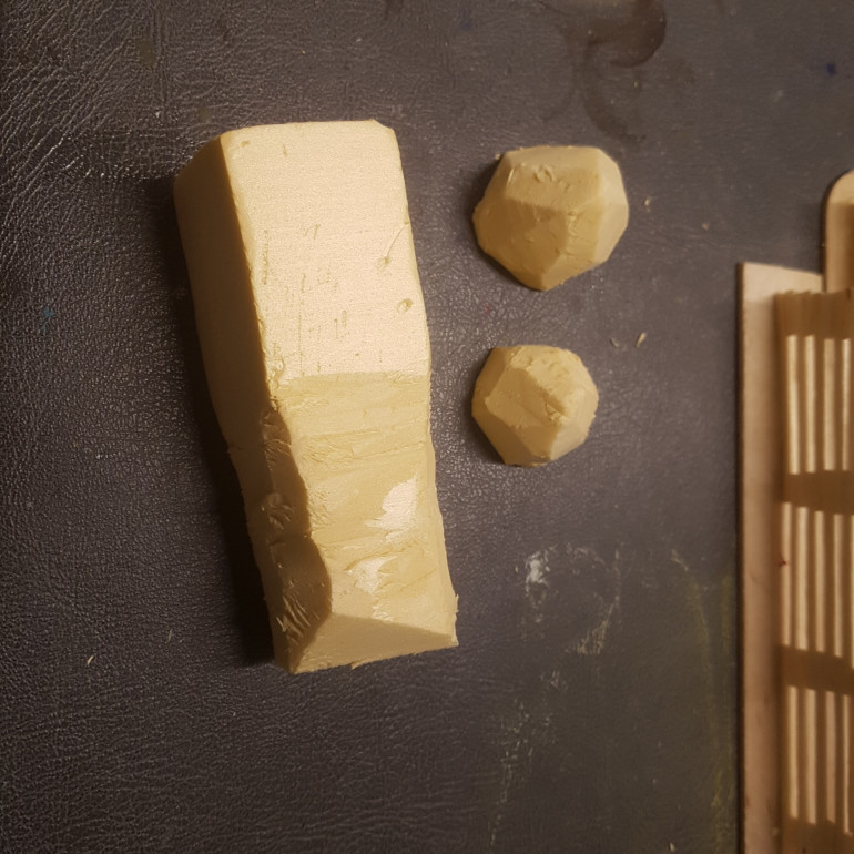 To make Rocks I Carved an Offcut into Roughly a Rectangle. Then I Rounded the End and Cut it off Before Repeating the Process. 