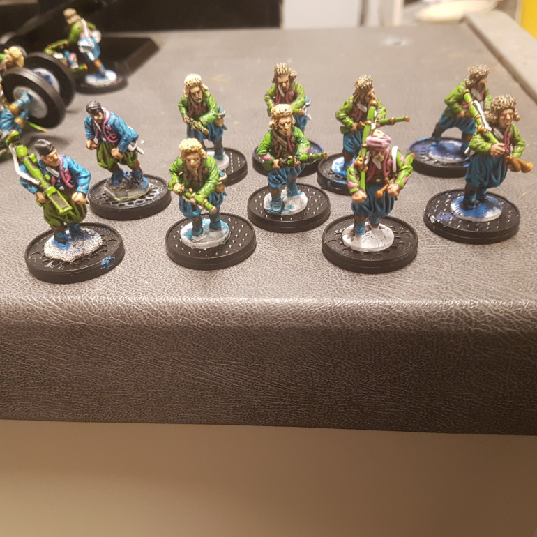 An Example Squad, At this Point all Ten Sergeants, Grenadiers and Artillery are Painted. Now the slog begins.