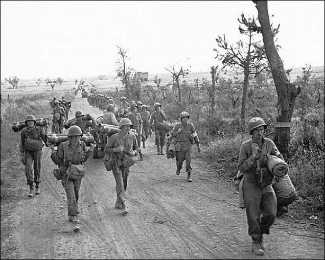 US Infantry advancing following the capture of Cisterna