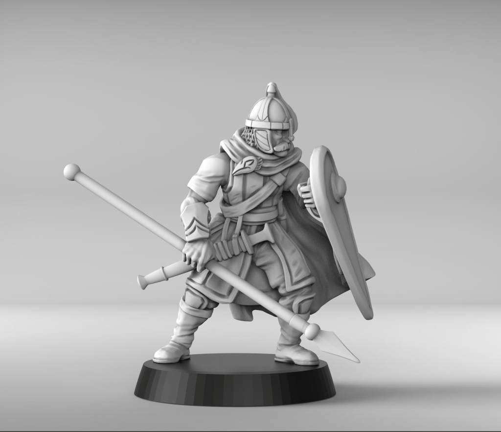 Lone Guard Commander With Spear - Metal King Studio