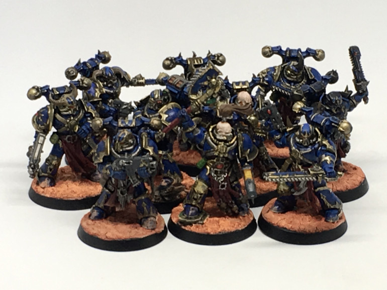 Entry 18: Group shots of completed Chaos Space Marine Squad