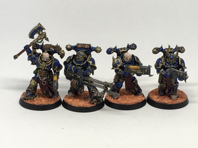 Entry 18: Group shots of completed Chaos Space Marine Squad