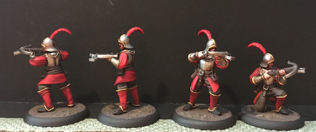 Crossbowmen, fearsome at range and hopeless in melee!