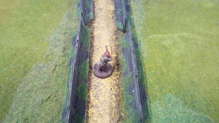 For Example a British Soldier is walking down the middle of a road with two wooden fences to either side. He is shot at by an enemy soldier who is also walking down the centre of the same road, and fails his Cover test. The enemy player can now decide which fence the British soldier takes cover behind since the test was failed.