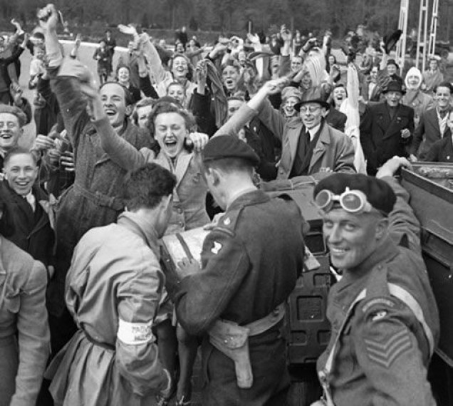 Canadian Troops Liberating a Dutch Town