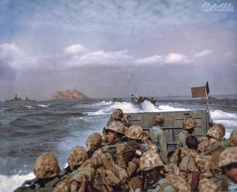 USMC Assaulting Iwo Jima