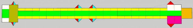 The Green are Aisle Tiles, the Arrows are entry/exit points, the LEft is the cockpit. All other colours are purely decorative and represent things like toilets or places to hide.