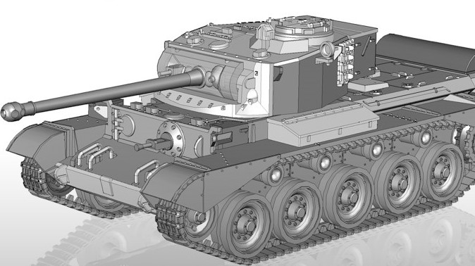 Maquette Plastique Rubicon Models 1/56 - Char A34 Comet (64 Pièces, à Assembler Et Peindre)