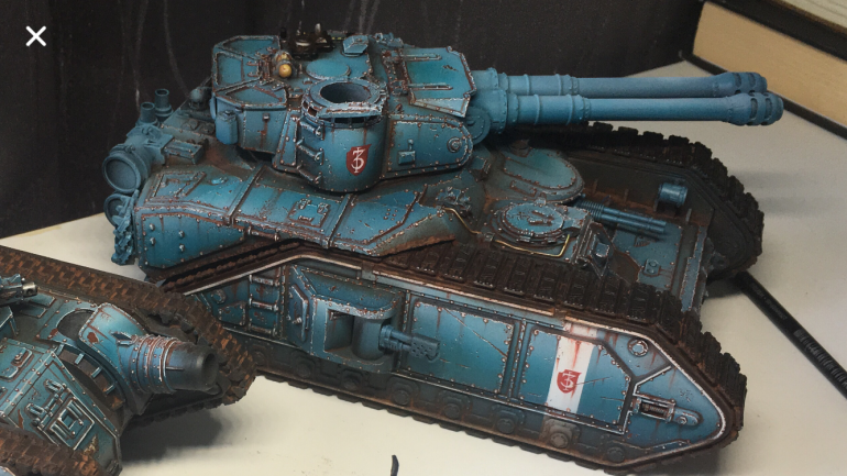 A few details on the turret to break up the menial task of painting white and brown 