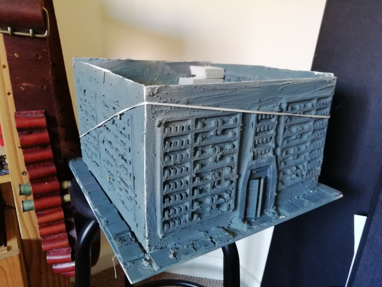 Walls glued together and a quick spray