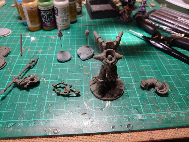 The approach I took was to add blue tac, to the joints and then sprayed on German Field Grey