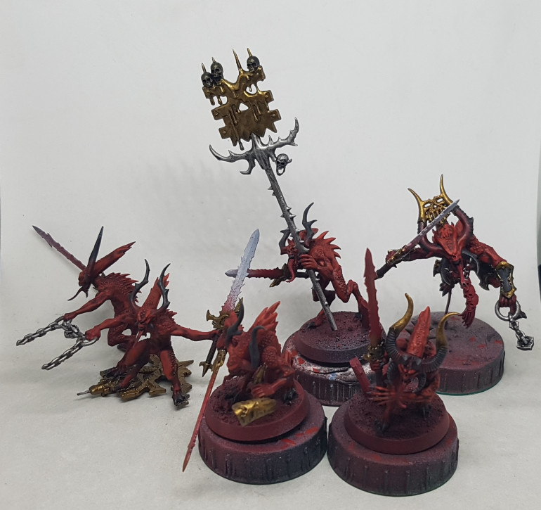 Thats the brass done for 29 red daemons.  If I can get the blades done this weekend, then I think I can call the Bloodletters all done bar the bases.