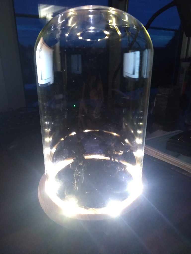 showing the upper lighting in glass