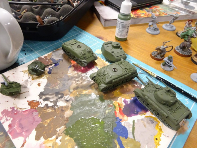 More Sherman's with paint slapped on