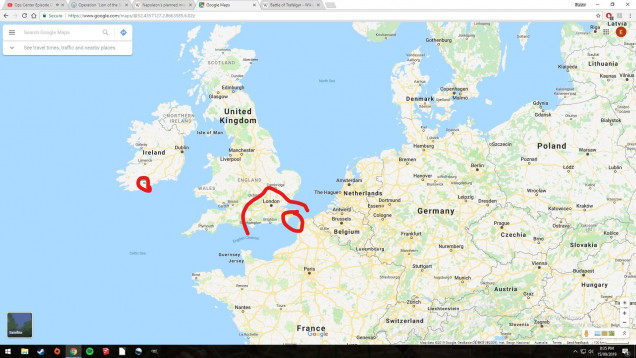 The Overall Situation. The Red line in Southern England is the 