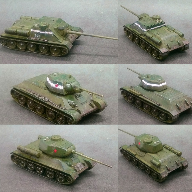 T34/76, T34/85 and SU-100 