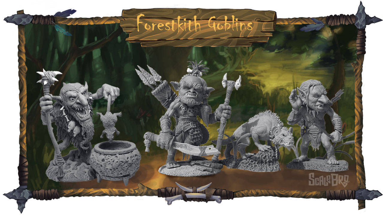 54 mm miniature Hyena and Ducky Forest Kith Goblins resin kit