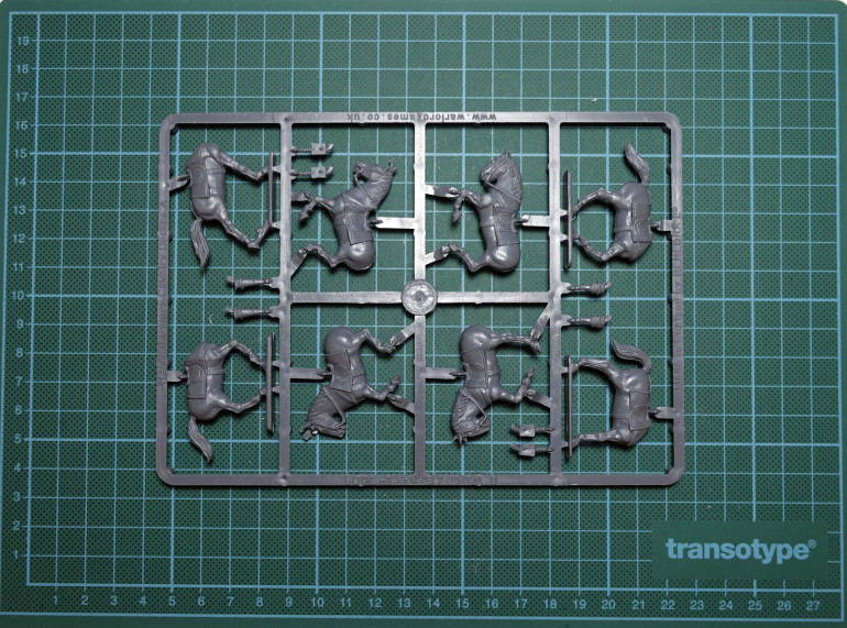 The horses come on a sprue. They allow you to build four different horses.