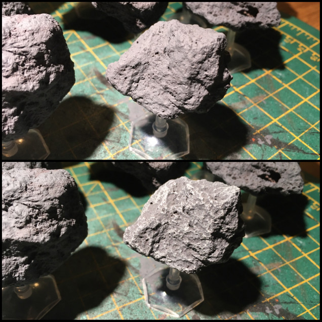 Light grey highlight across the surface and voila, asteroid scenery!