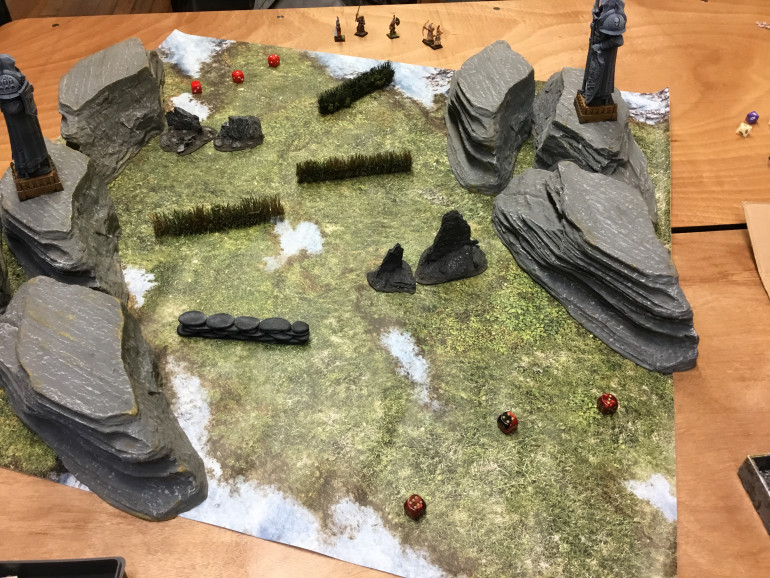 Set up a canyon using some of Gamescape San Francisco’s terrain. We played during the Wed. nights skirmish sessions .